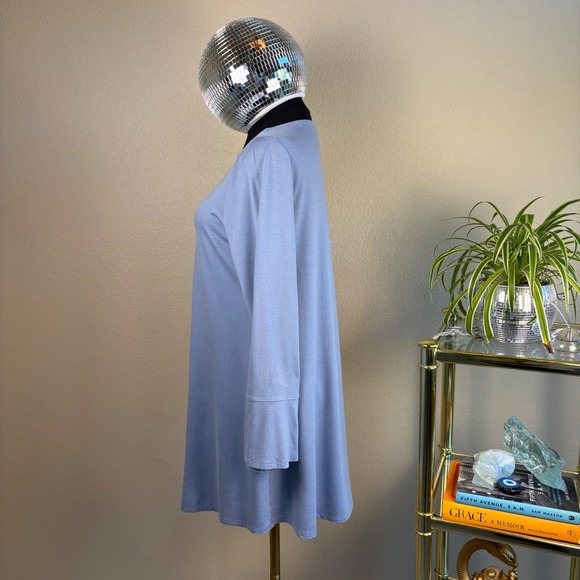 Eileen Fisher Tunic Top, Bell Sleeve, Boat Neck, Light Blue, Jersey Knit, Small - Picture 5 of 15